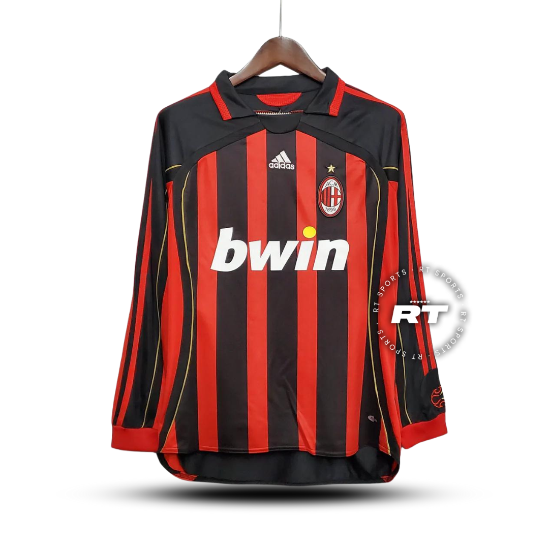 Camisola Milan Titular 06/07 - Versão Retro Manga Comprida