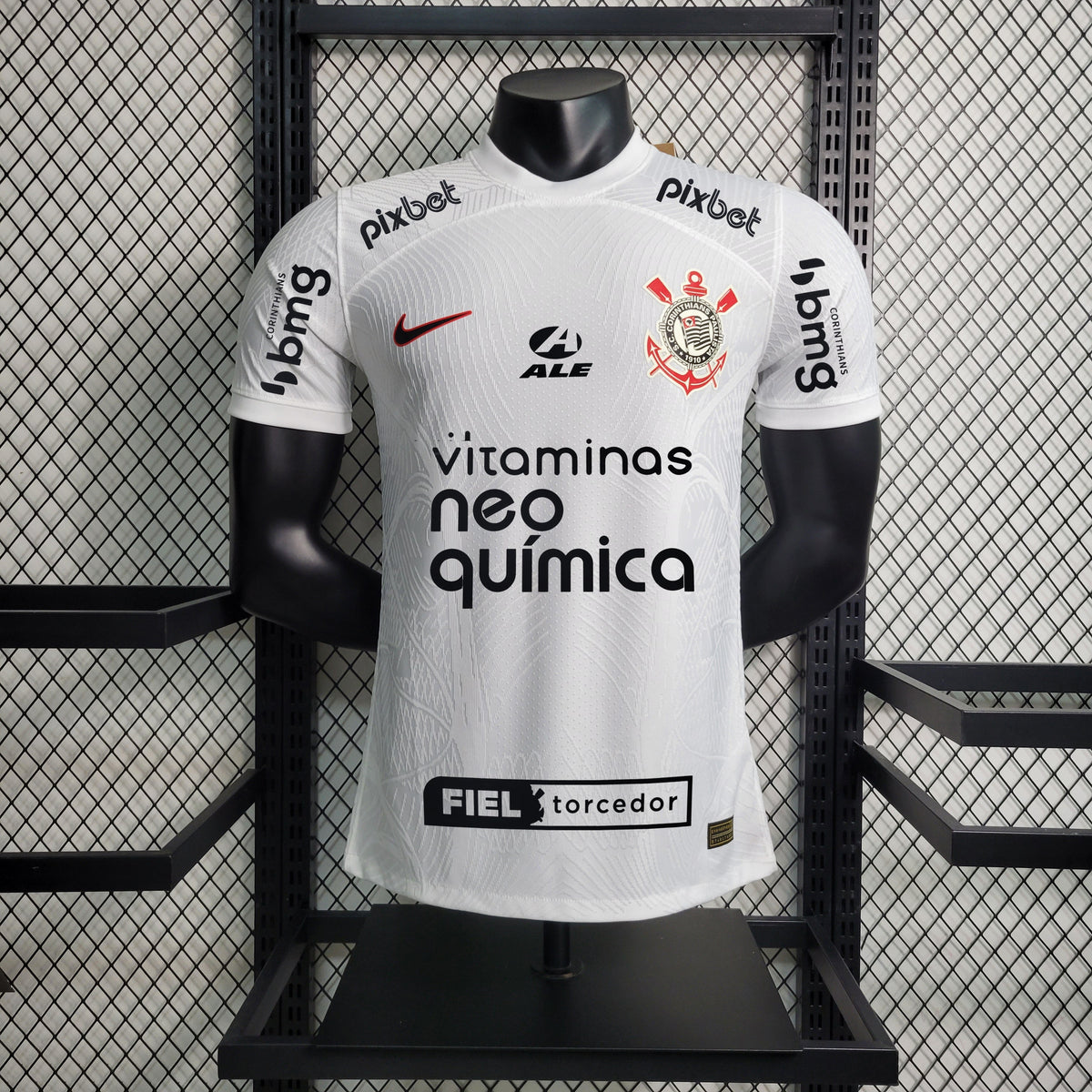 Camisola Corinthians Home 23/24 Nike Jogador Masculina + Patrocínio