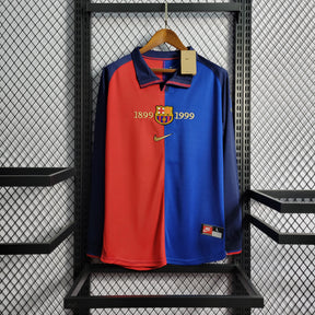 Camisola Barcelona Edição Comemorativa 100 Anos - Versão Retro Manga Comprida
