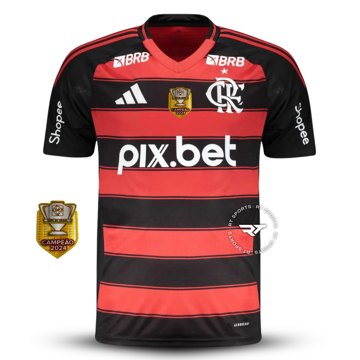 Camisola Adidas Flamengo 2025/26 Com Patrocínio + Patch de Campeão da Copa do Brasil