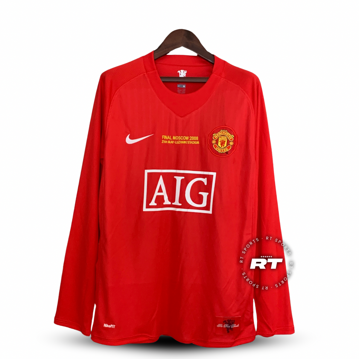 Camisola Manchester United Retro 07/08 Masculina Manga Longa