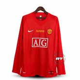 Camisola Manchester United Retro 07/08 Masculina Manga Longa