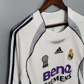 Camisola Real Madrid Titular 06/07 - Versão Retro Manga Comprida