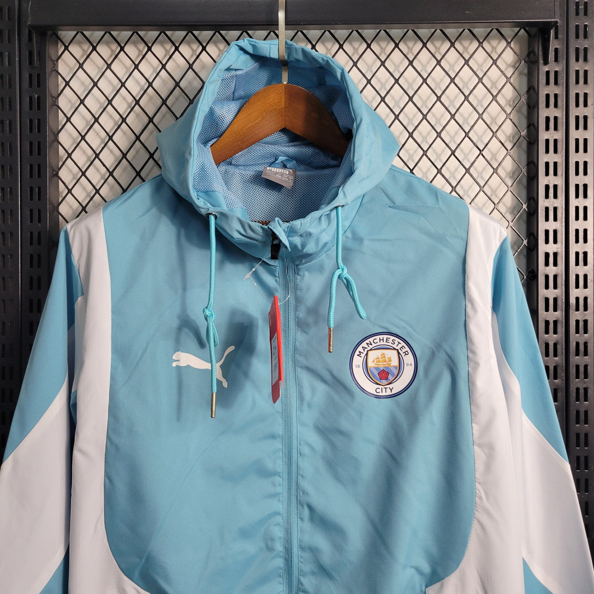 Casaco Corta Vento Manchester City 23/24 - Azul e Branca