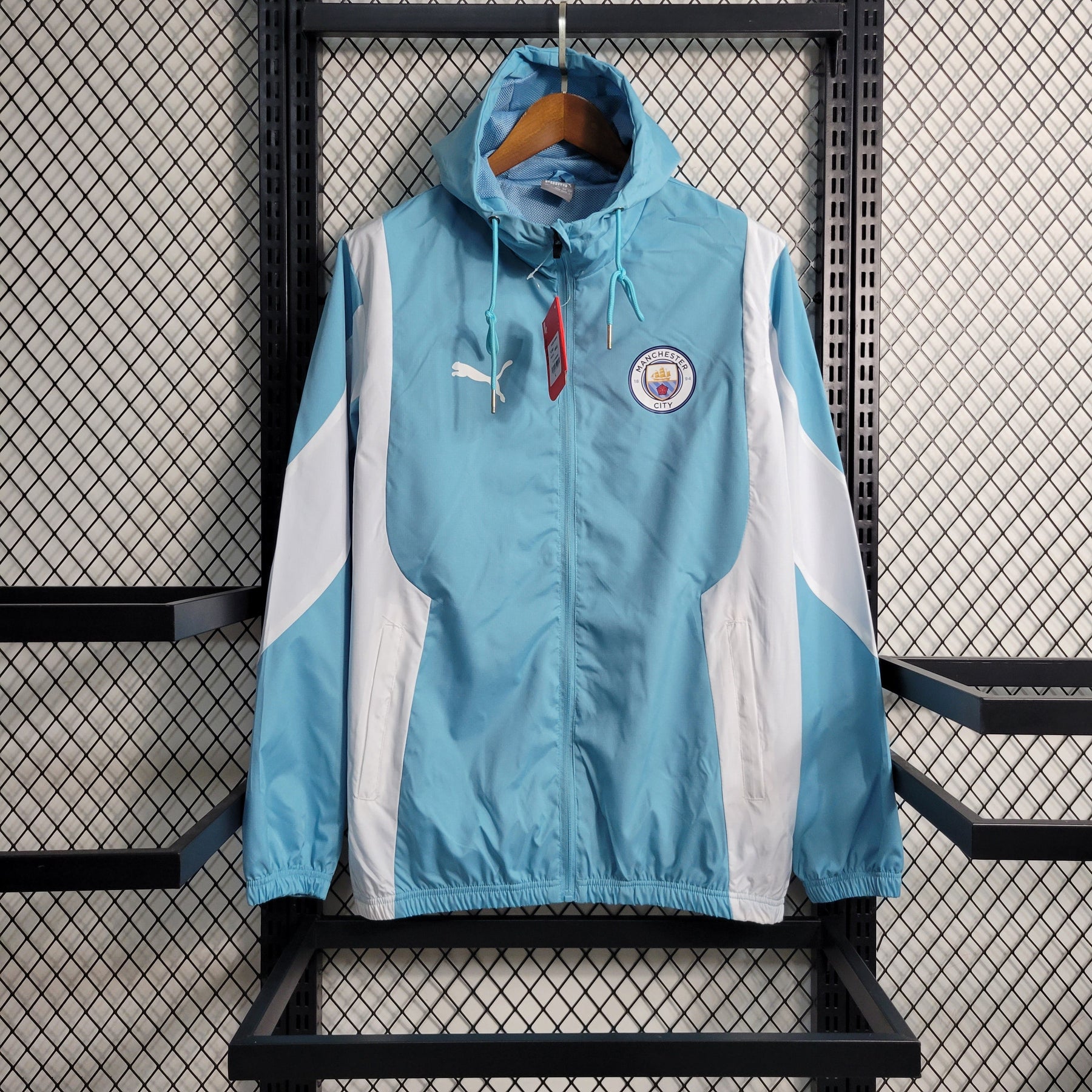 Casaco Corta Vento Manchester City 23/24 - Azul e Branca
