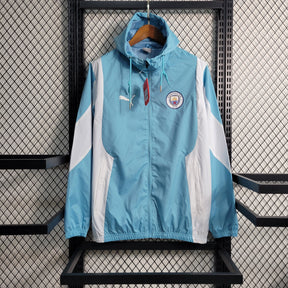 Casaco Corta Vento Manchester City 23/24 - Azul e Branca