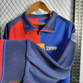Camisola Barcelona Edição Comemorativa 100 Anos - Versão Retro Manga Comprida