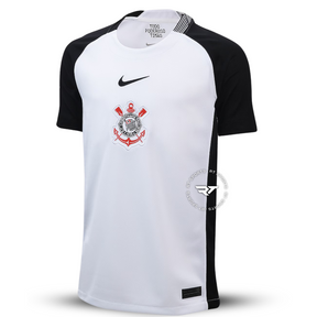 Camisola Corinthians I 25/26 Adepto Nike Masculina - Branco+Preto