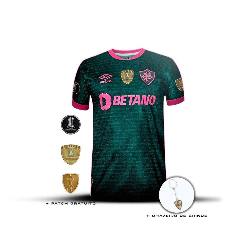 Camisola Fluminense 23/24 - Umbro Adepto Masculina - Patchs da Libertadores Lançamento
