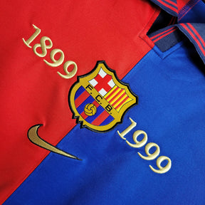 Camisola Barcelona Edição Comemorativa 100 Anos - Versão Retro Manga Comprida