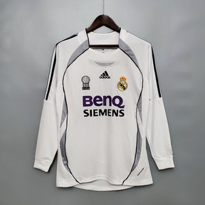 Camisola Real Madrid Titular 06/07 - Versão Retro Manga Comprida